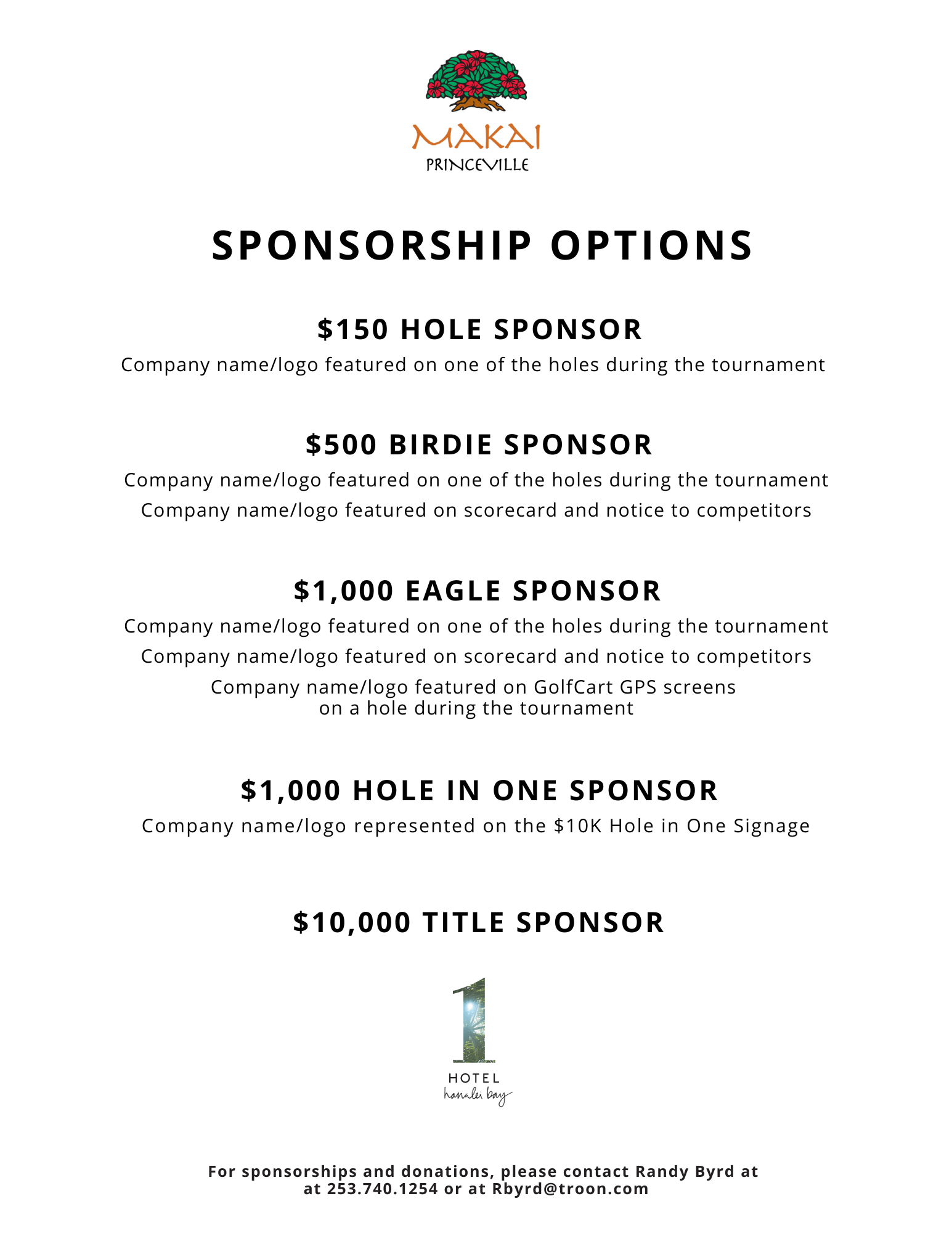 event calendar Princeville Makai Golf Club Makai Course